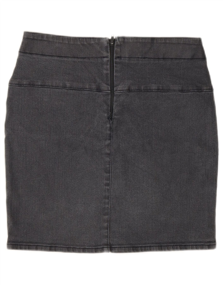 Zara Dame Mini Denim Nederdel EU 36 XS W26 Grå