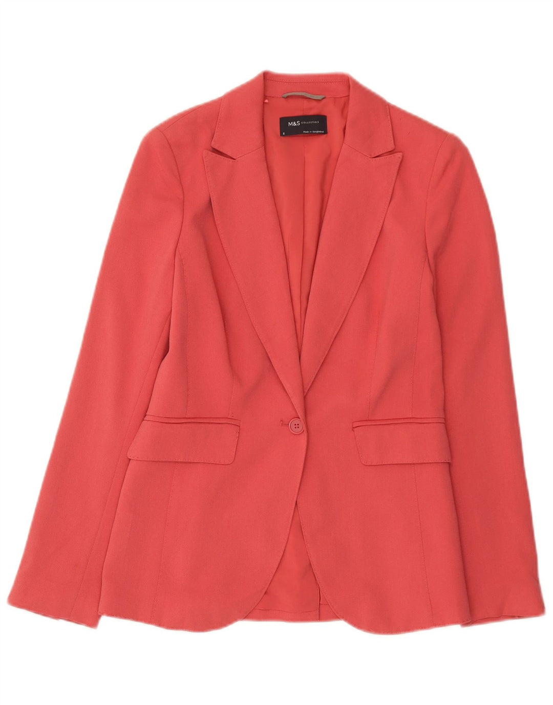 Marks & Spencer Dame 1-knaps blazerjakke UK 8 Small Pink Polyester