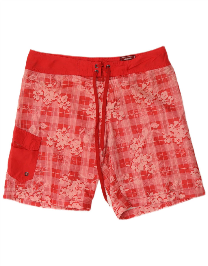 Jack & Jones badeshorts til mænd, store røde blomsterpolyester