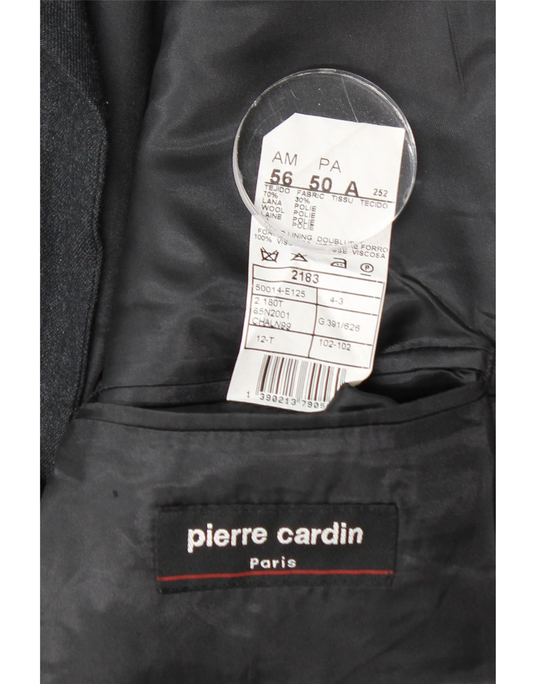 Pierre Cardin Herre 3-knaps blazerjakke IT 50 Stor Grå Uld