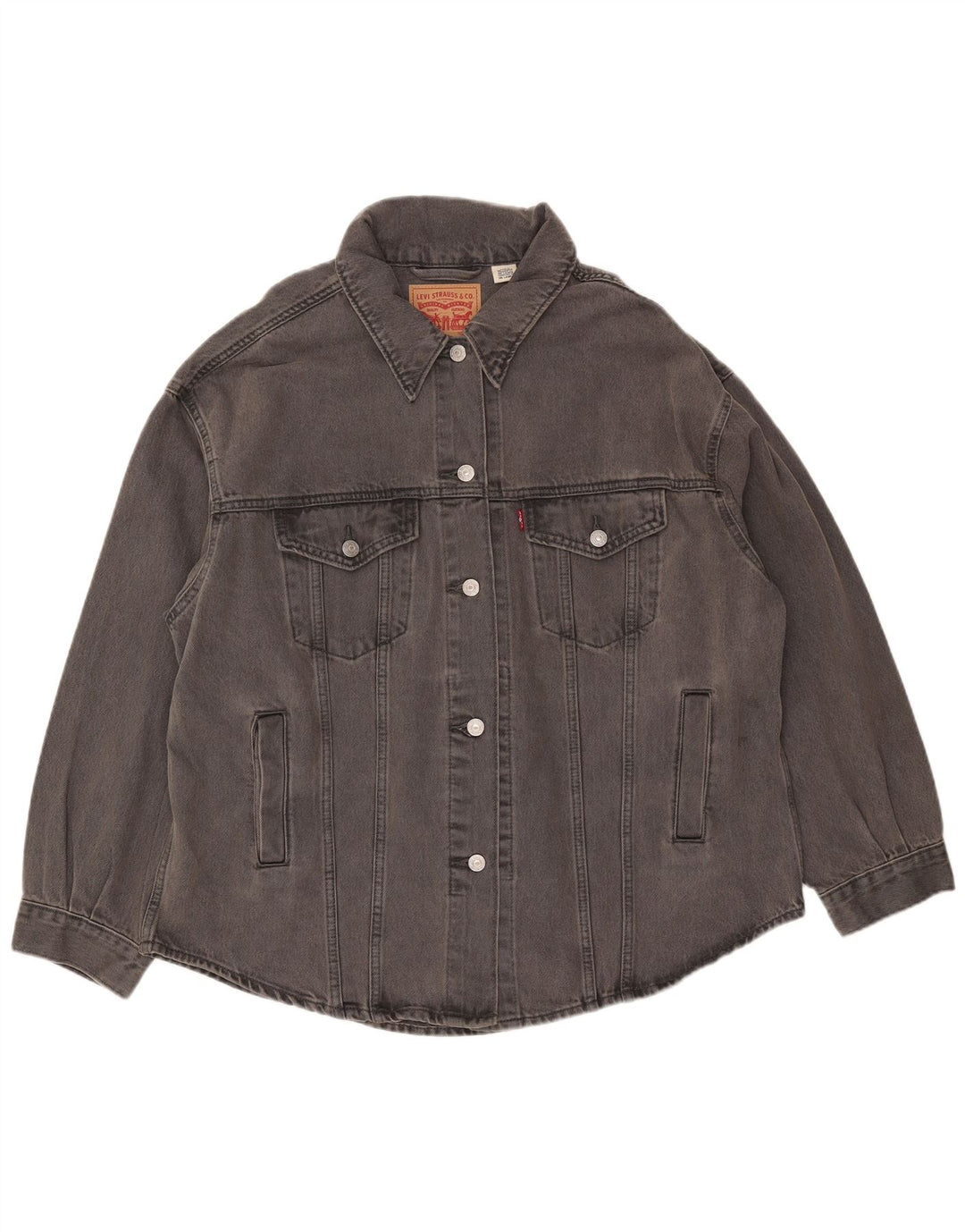 Levi's Dame Oversized denimjakke UK 16 Stor Grå Bomuld