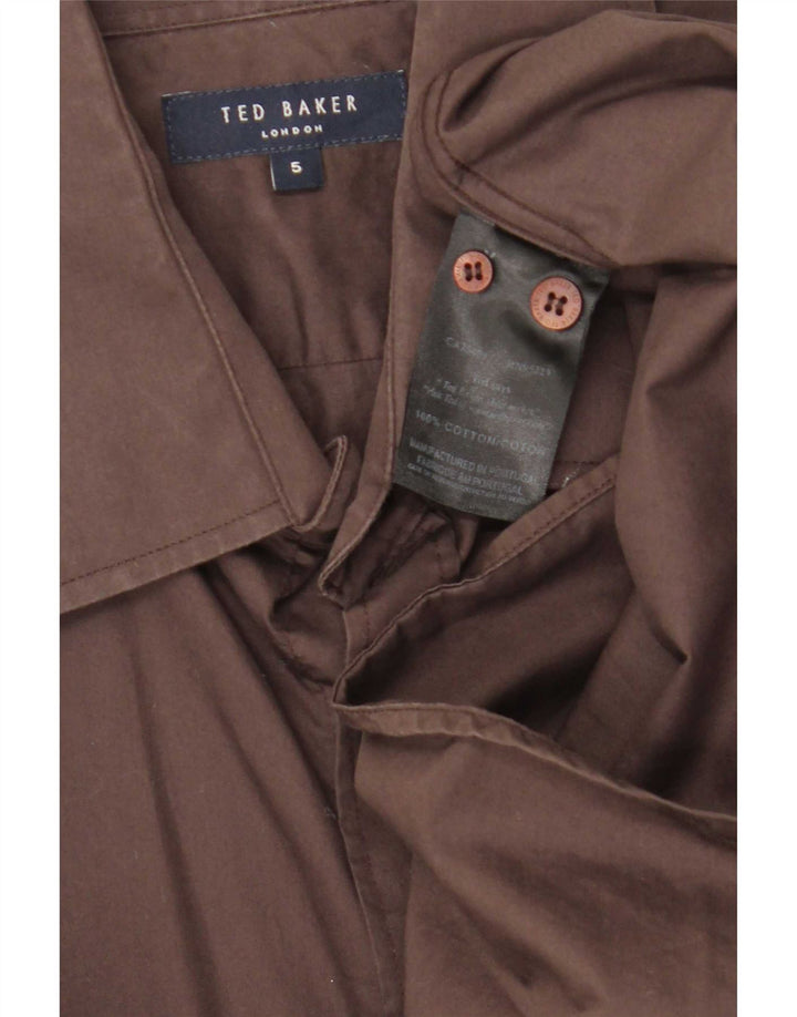 Ted Baker Herreskjorte str. 5 Stor brun bomuld