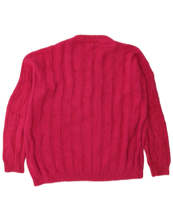 Marks & Spencer Dame Boat Neck Jumper Sweater UK 14 Large Pink Bomuld