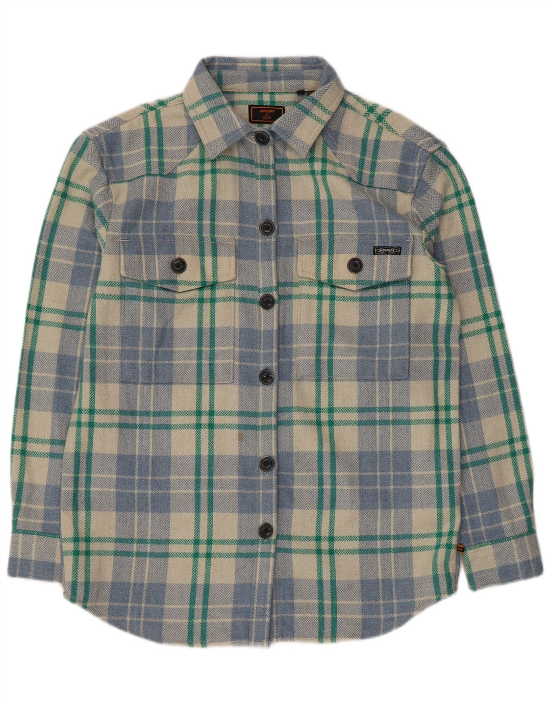 Superdry Dame Oversized Flanell Shirt UK 10 Lille flerfarvet Ternet