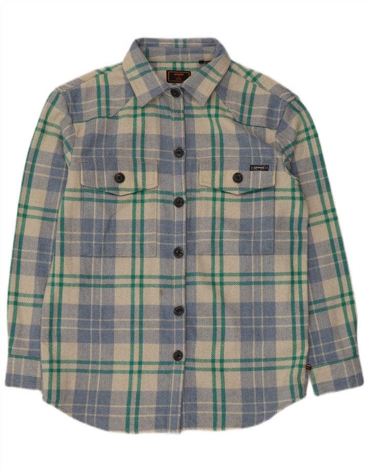 Superdry Dame Oversized Flanell Shirt UK 10 Lille flerfarvet Ternet
