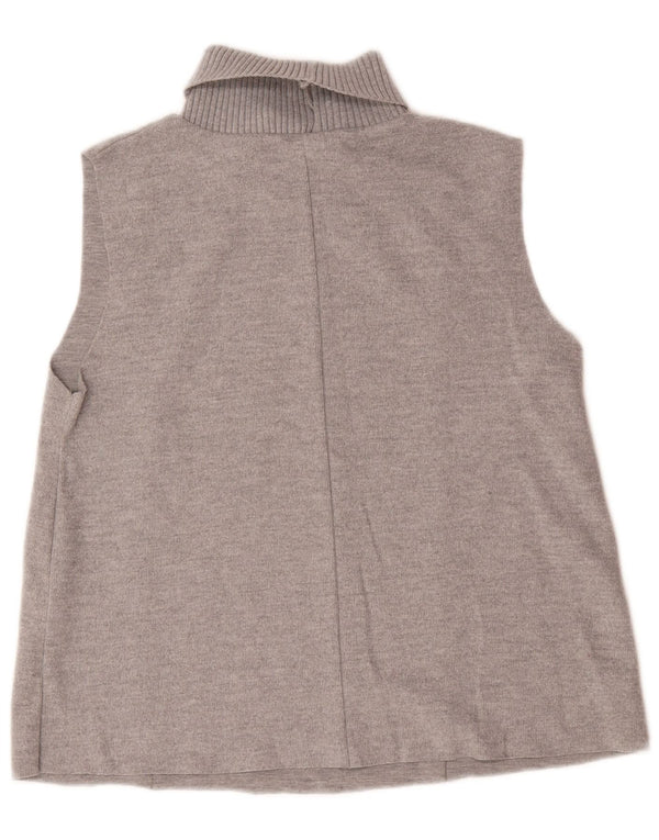 Zara Dame Vest Tank Top UK 16 Stor Grå Bomuld