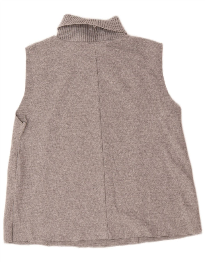 Zara Dame Vest Tank Top UK 16 Stor Grå Bomuld