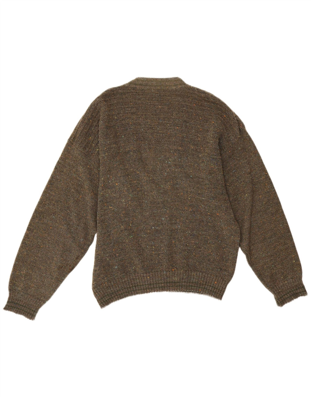 Vintage herre cardigan sweater IT 50 Medium Khaki Flecked Acryl
