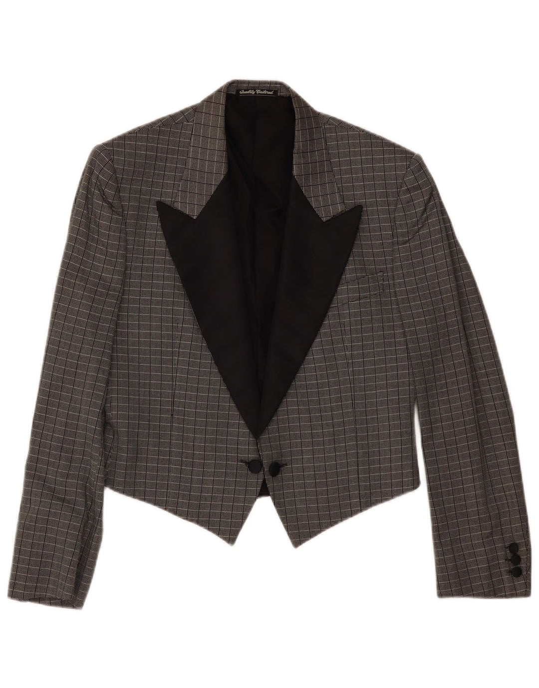 Sidi Dame Dobbeltradet Blazer Jacket IT 48 XL Grå ternet silke