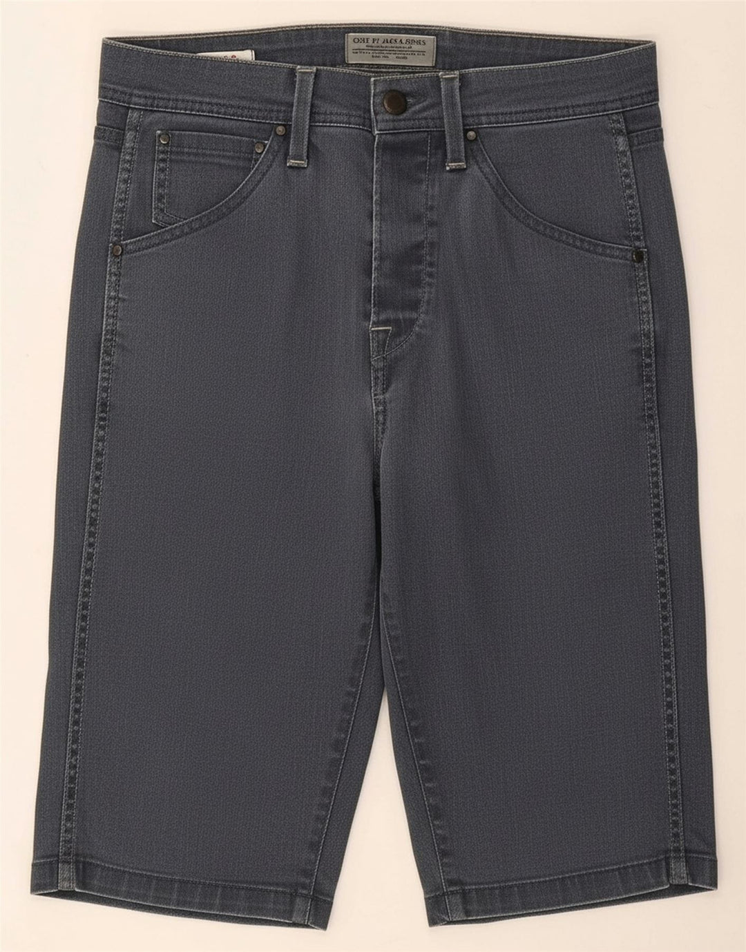 JACK & JONES Mens Denim Shorts Small W29 Navy Blue Cotton
