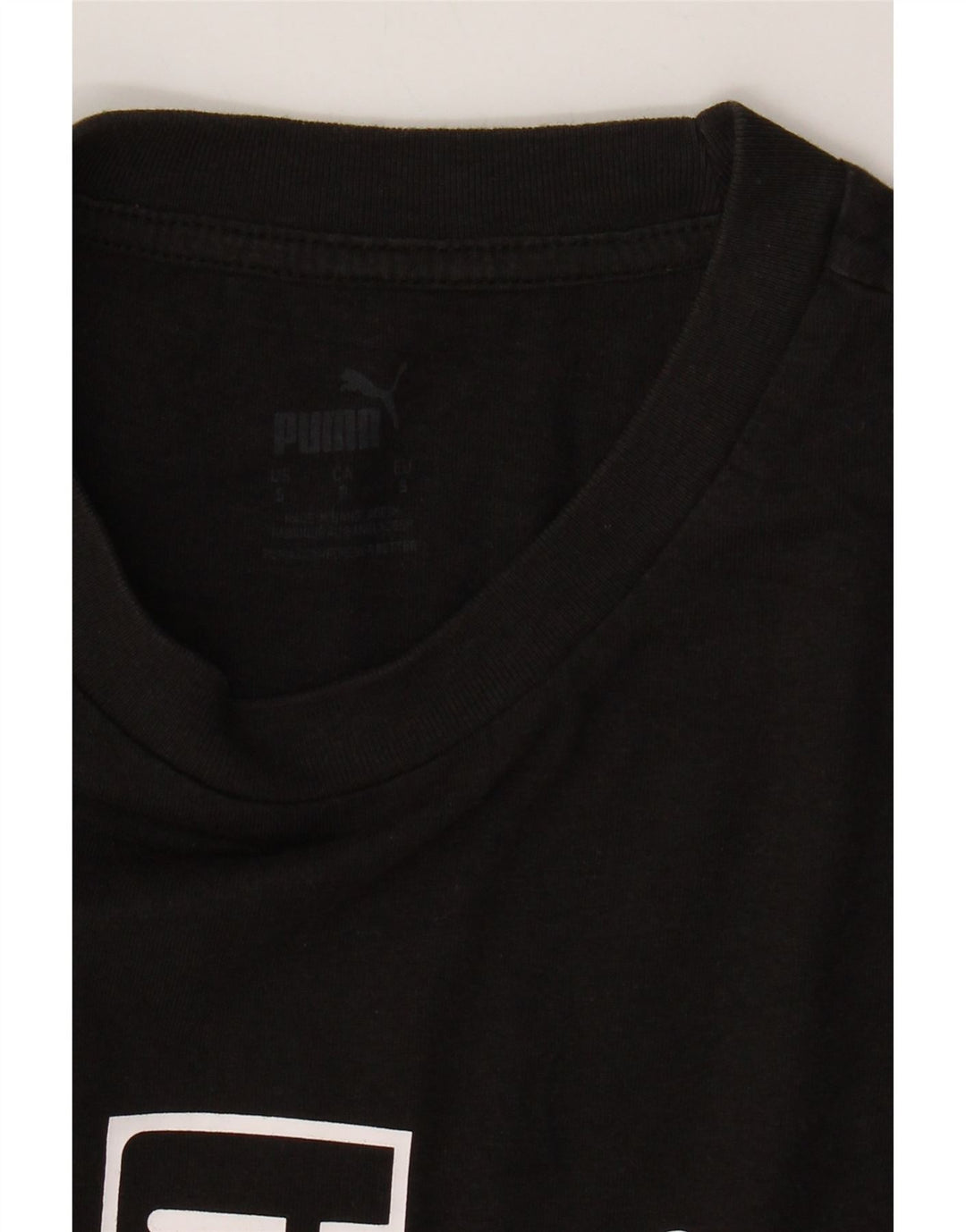 PUMA Mens Graphic T-Shirt Top Small Black Cotton Vintage Puma and Second-Hand Puma from Messina Hembry 