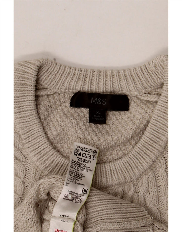 Marks & Spencer Herre sweater med rund hals XL Grå polyester