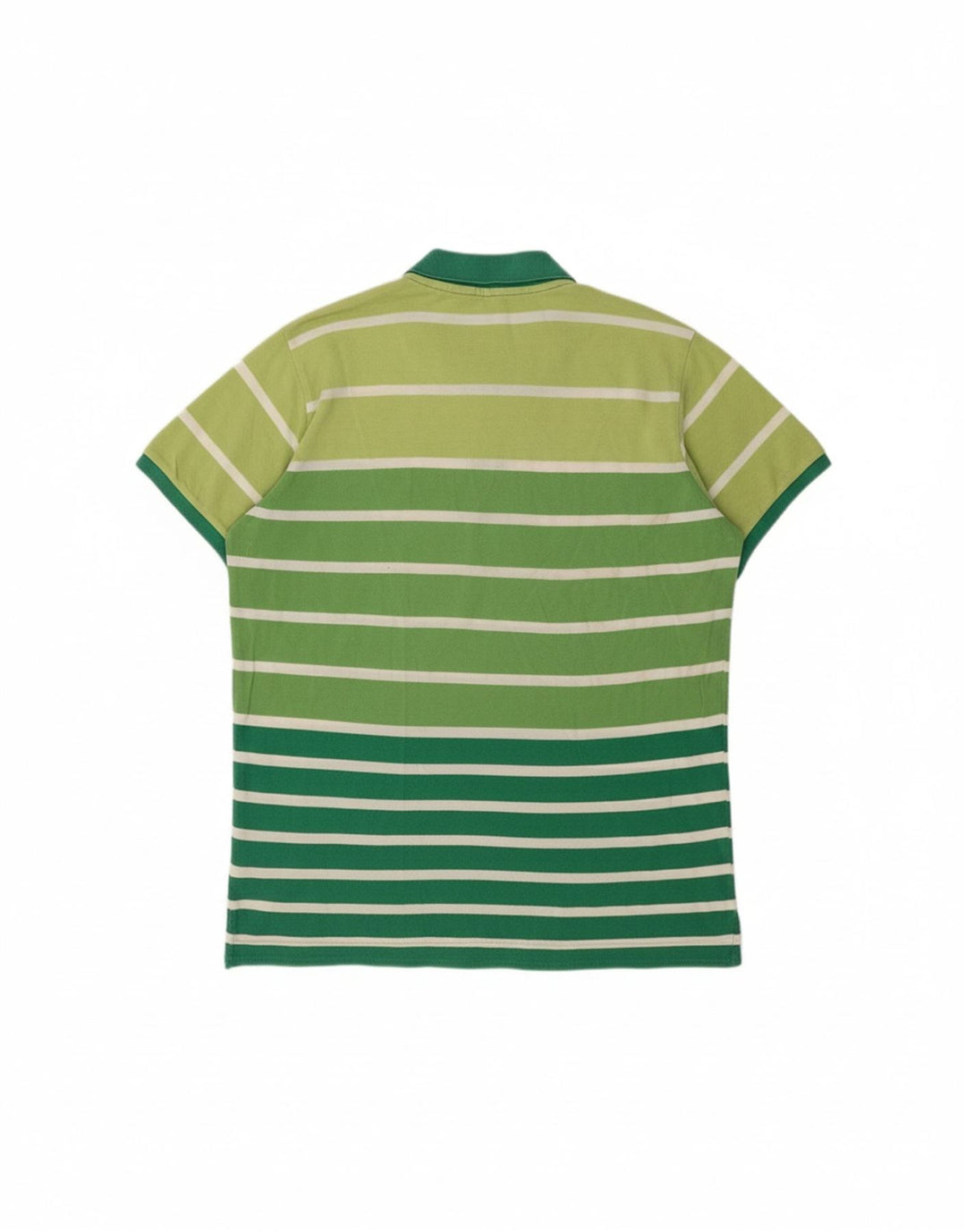 KAPPA Mens Polo Shirt Large Green Striped Cotton