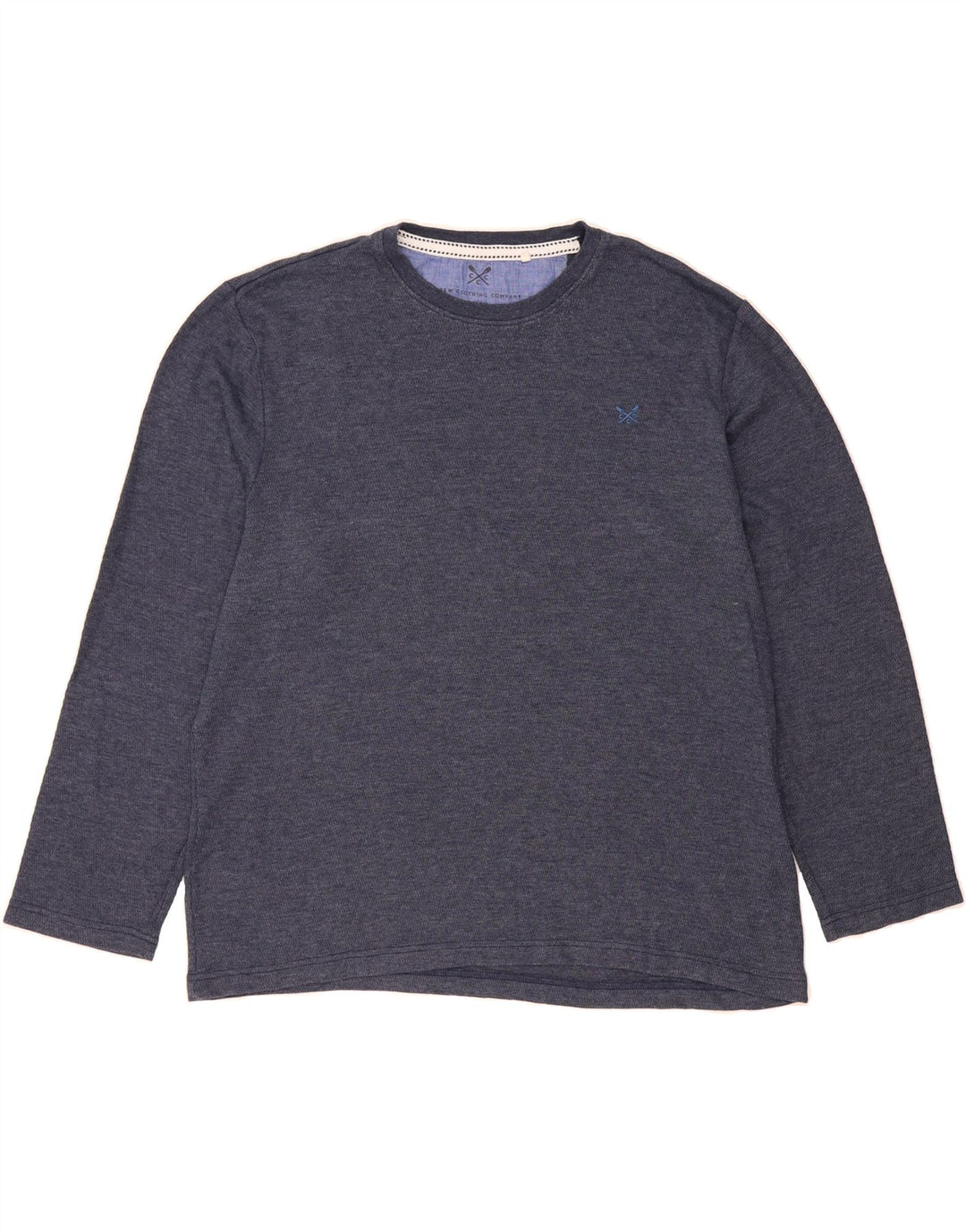 CREW CLOTHING Mens Top Long Sleeve 2XL Navy Blue Cotton Vintage Crew Clothing and Second-Hand Crew Clothing from Messina Hembry 