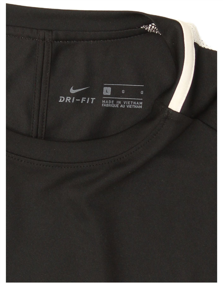 Nike Herre Dri Fit T-Shirt Top Stor Sort Colourblock