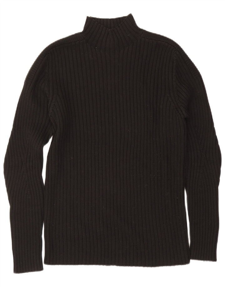 Hugo Boss Herre Turtle Neck Jumper Sweater Stor Sort Uld