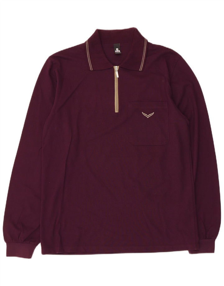 Trigema Langærmet poloshirt til mænd Medium rødbrun bomuld