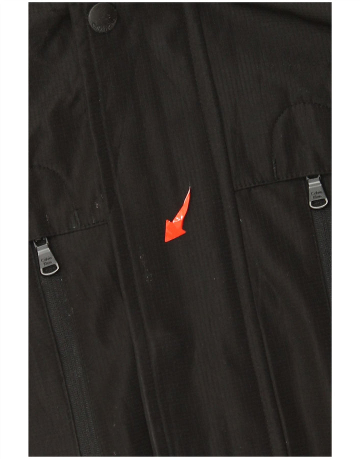 Calvin Klein Herre Hooded Windbreaker Jacket UK 40 Large Black Polyester