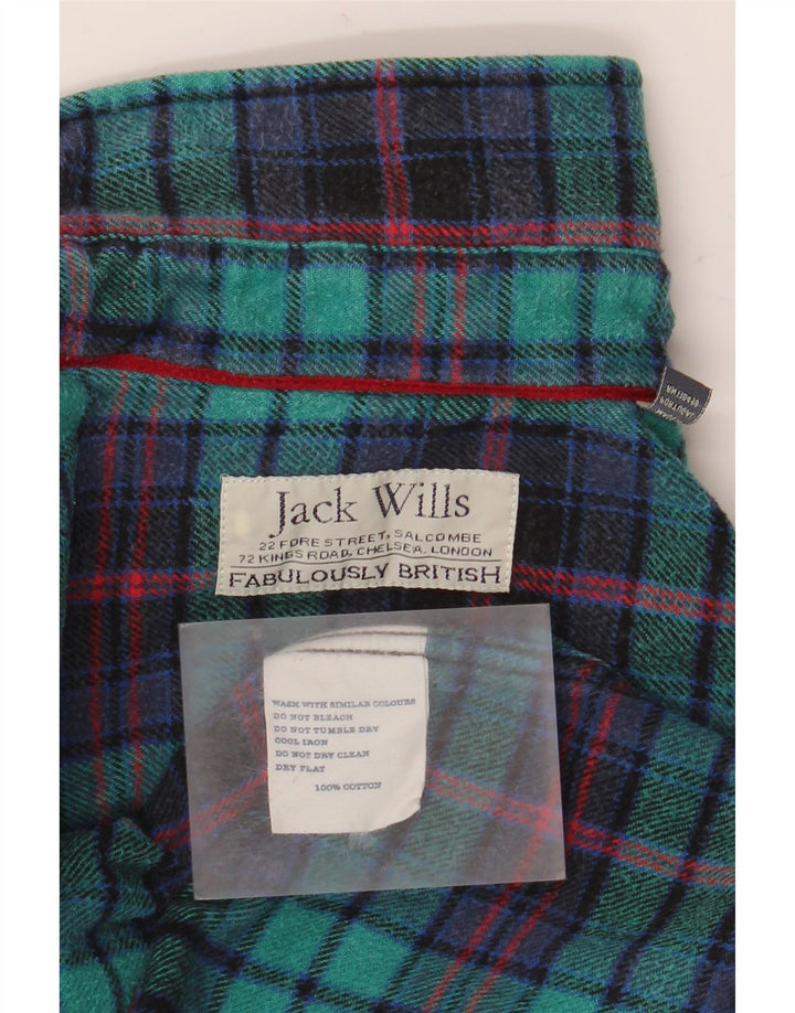 Jack Wills herre flannelskjorte mellemgrøn ternet bomuld