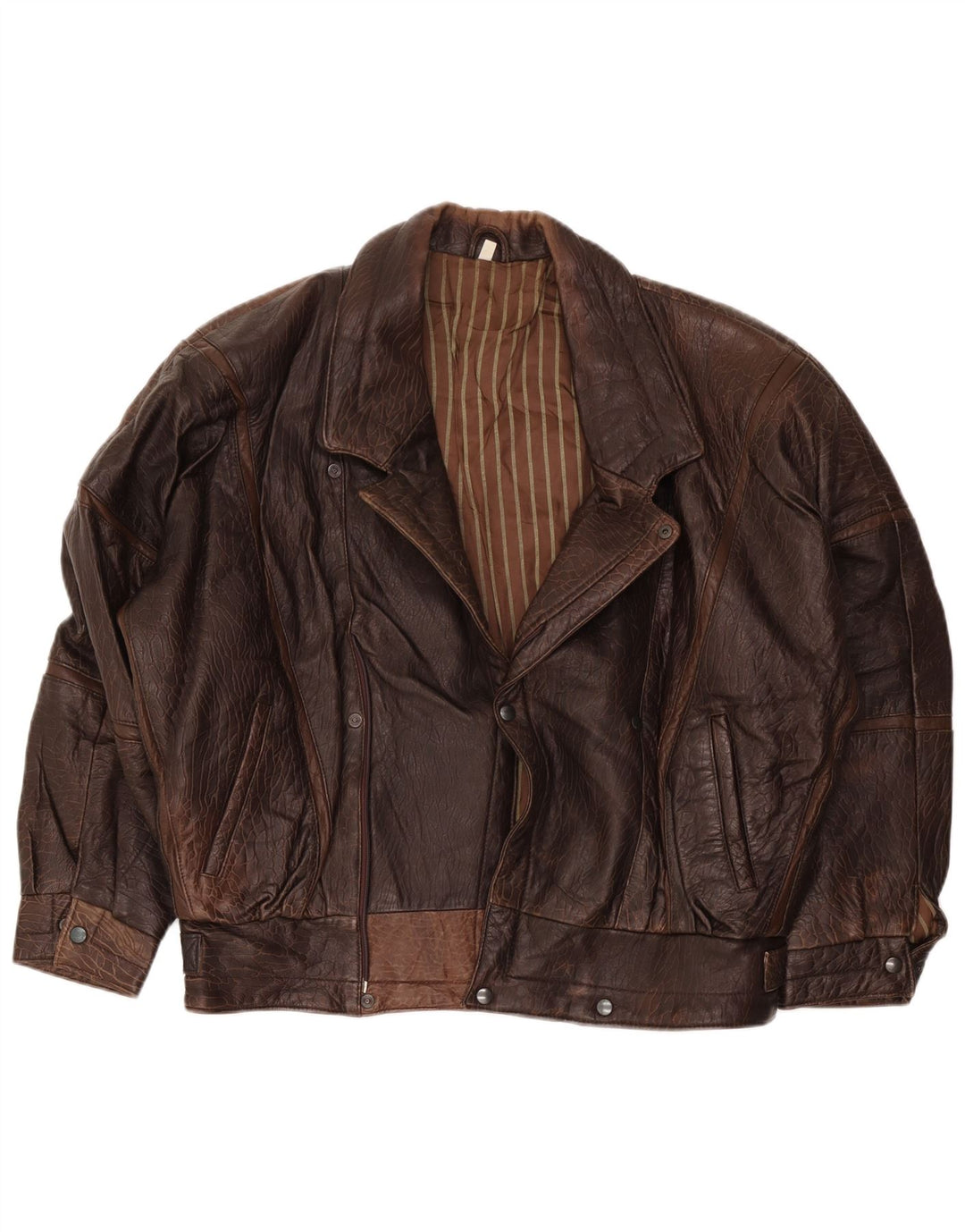 Vintage herre læderjakke IT 52 XL Brun