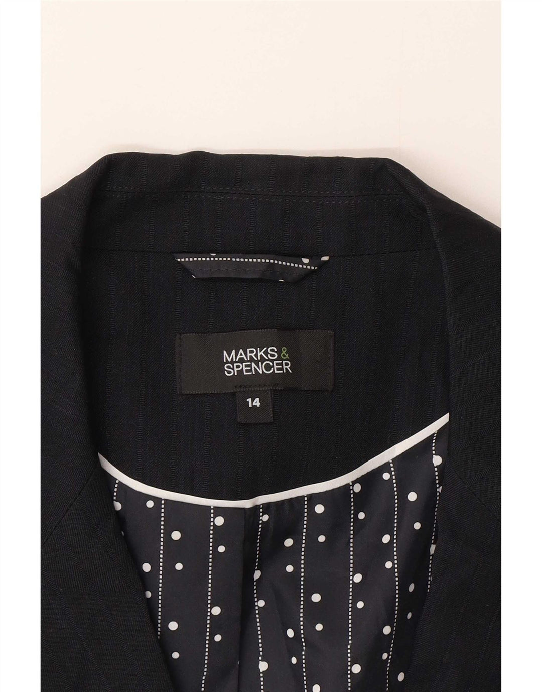 Marks & Spencer Dame 1-knaps blazerjakke UK 14 Medium Navy Blue
