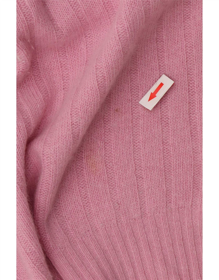 Vintage Dame Roll Neck Jumper Sweater UK 14 Medium Pink