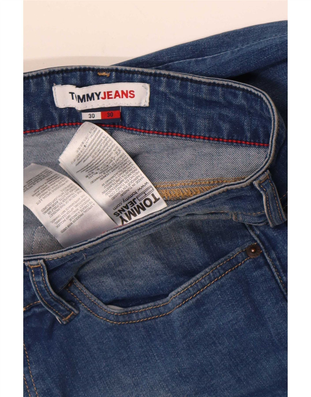 Tommy Hilfiger Herre Slim Jeans W30 L30 Blå Bomuld