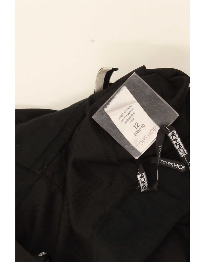 Topshop Dame Pegged Casual Bukser UK 12 Medium W32 L32 Sort Polyester