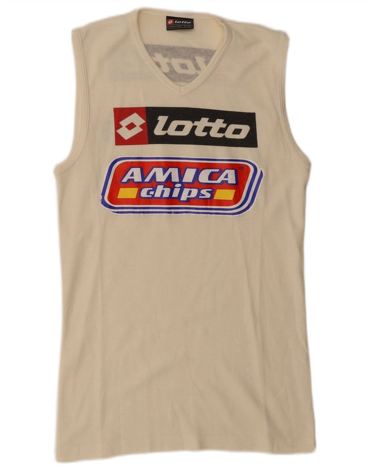 Lotto Herre Grafisk Vest Top Lille Off White Bomuld