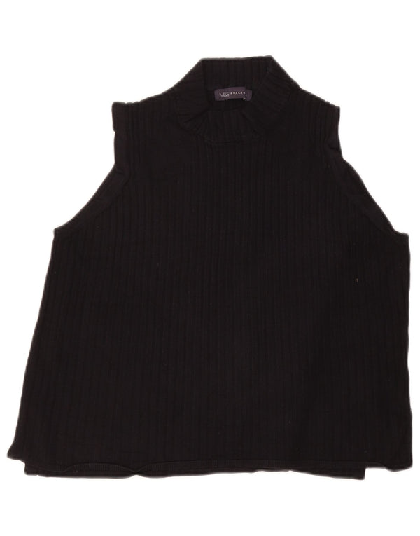 Marks & Spencer Dame Ærmeløs Crop Top UK 20 2XL Sort Viscose