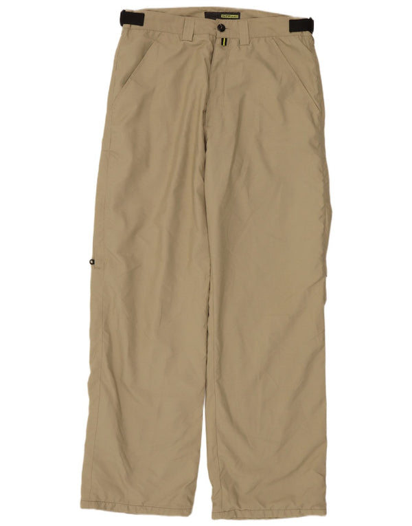 Weipper Mens Straight Cargo Trousers IT 48 Medium W33 L30 Beige Polyester