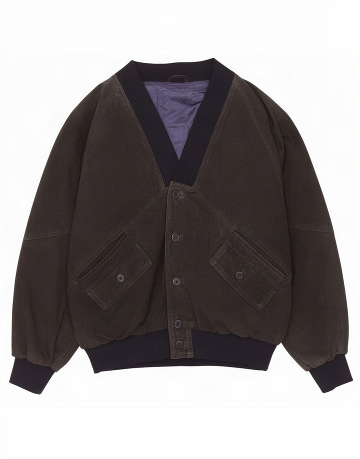 Maren Herre Ruskind Bomber Jacket IT 48 Medium Navy Blue Læder