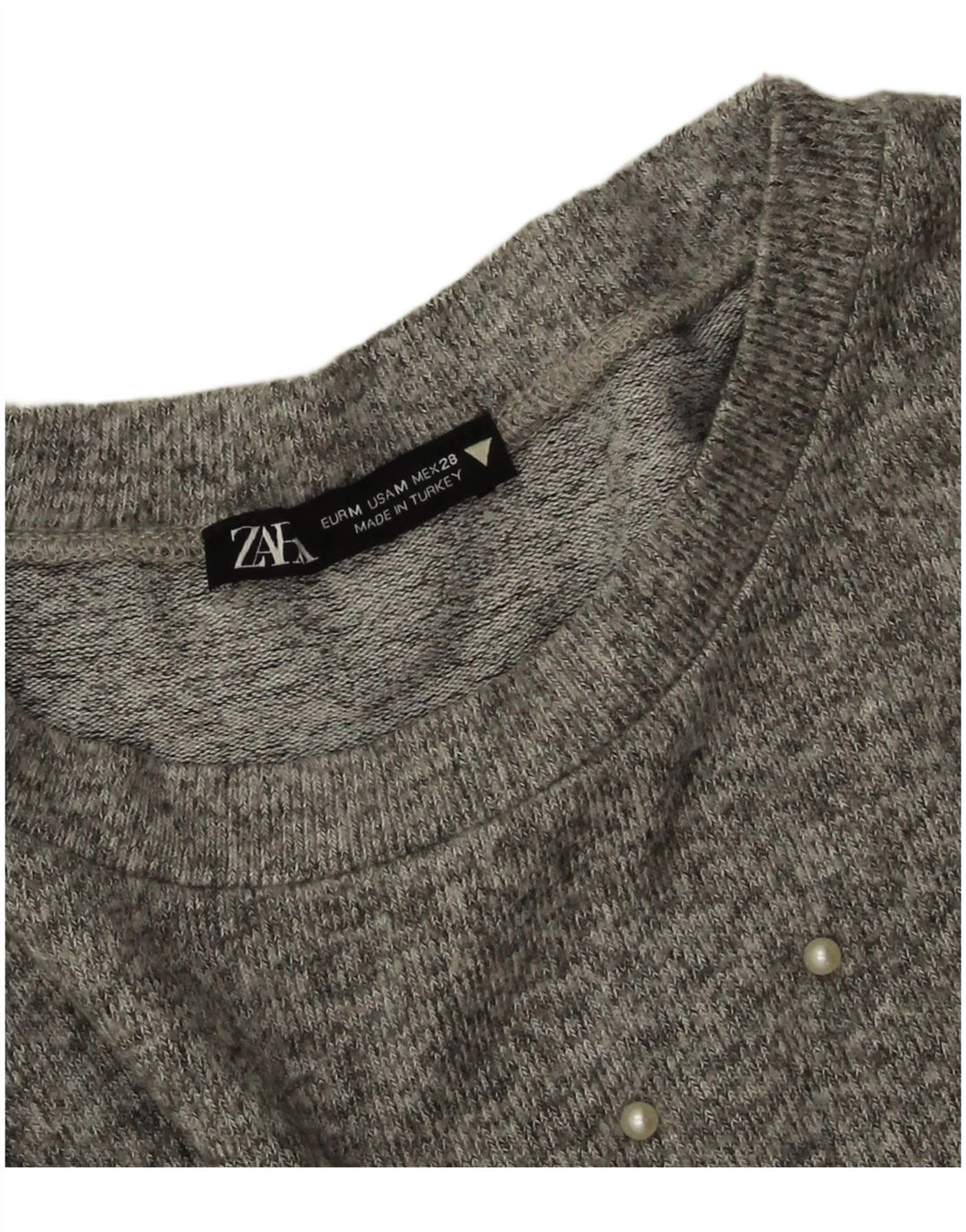 Zara Dame Oversized Crew Neck sweater UK 14 Medium Grey