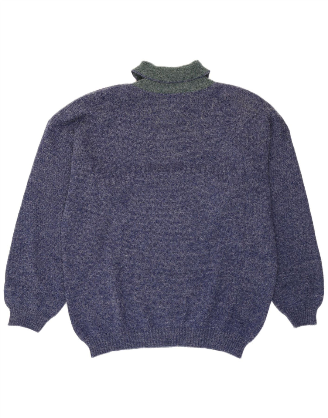 Blue Flame Herre Grafisk Polo Neck Jumper Sweater XL Flecked