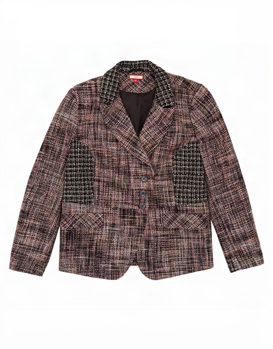 Joe Browns Dame 3-knaps blazerjakke UK 20 2XL Flerfarvet ternet