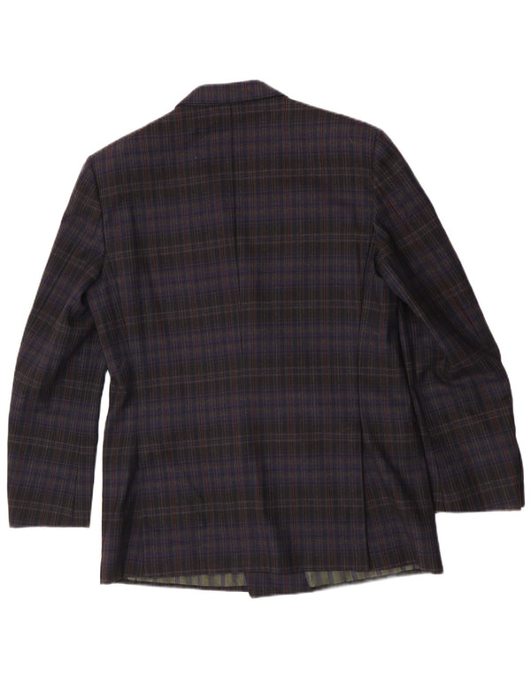 Pal Zileri Herre Double Breasted Blazer Jacket IT 50 Large Navy Blue Check