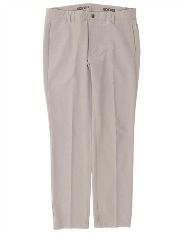 Adidas Straight Chino-bukser til mænd W36 L34 Grå polyester