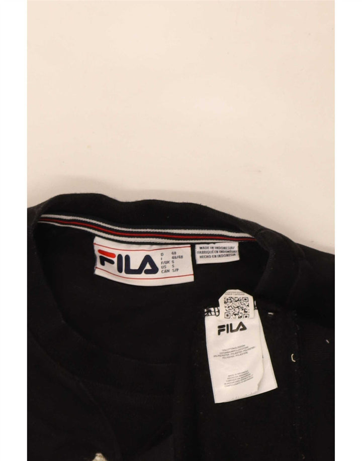 Fila Herre grafisk sweatshirt trøje lille sort flækket bomuld