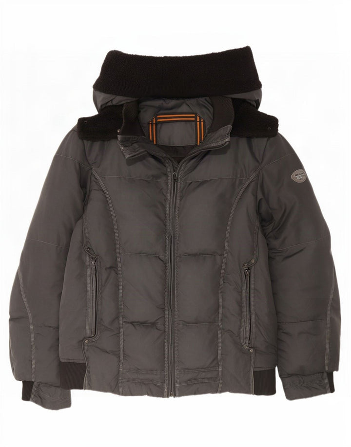 Gas Herre Hooded Bomber Polstret Jakke UK 42 XL Grå