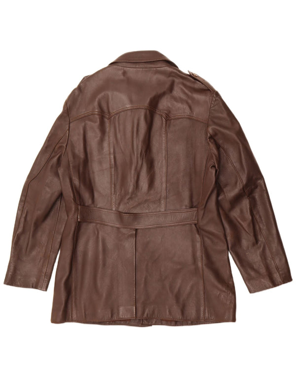 Vintage Herre Militær Læderjakke UK 36 Lille Brun