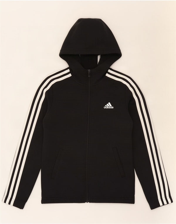 Adidas hættetrøje med lynlås til piger 9-10 år sort bomuld