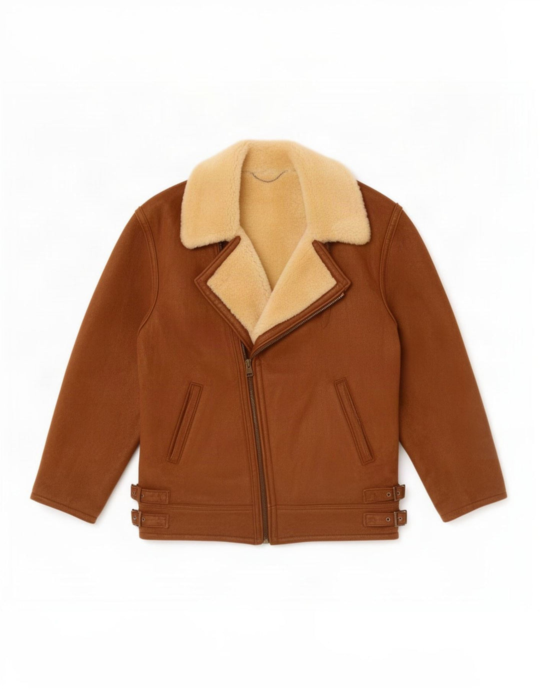 Vintage Dame Shearling Jacket UK 14 Large Brown