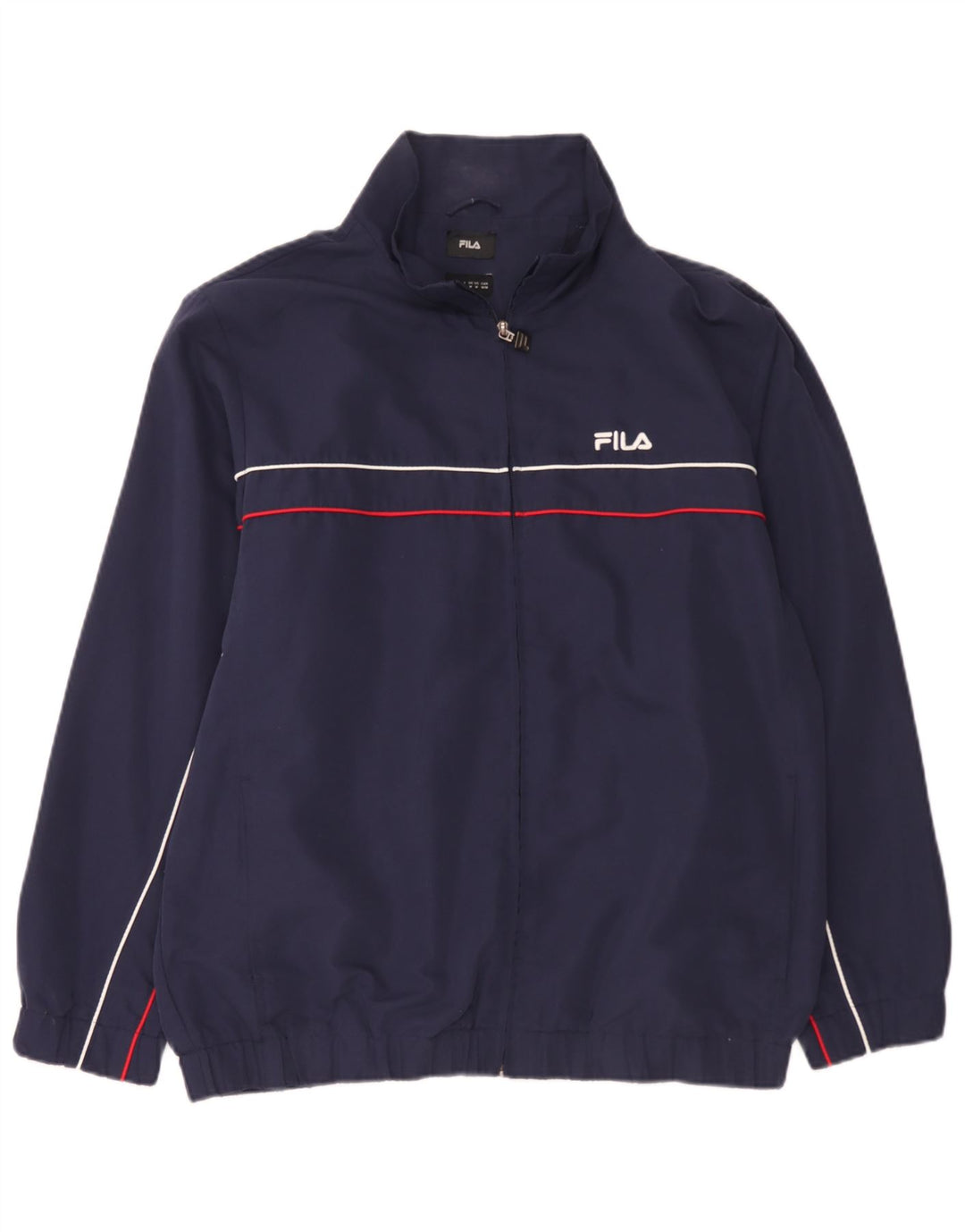 Fila Herre Loose Fit Bomber Jacket UK 38 Mellem marineblå stribet polyester