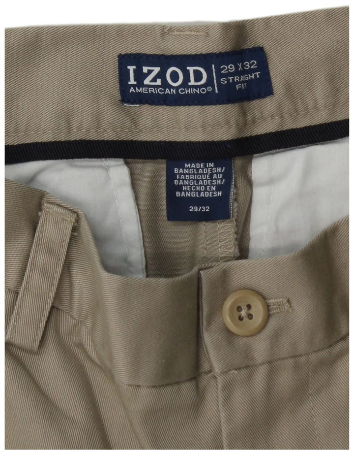 IZOD Straight Chino Bukser til mænd W29 L32 Beige Bomuld