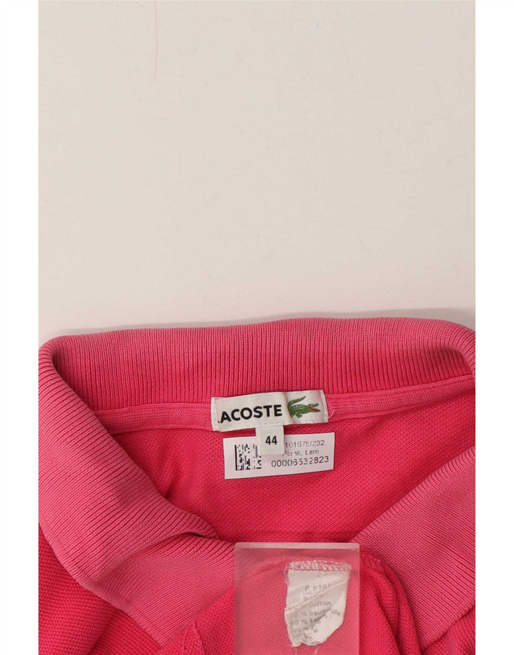 Lacoste Dame Polo Shirt Størrelse 44 Medium Pink Bomuld