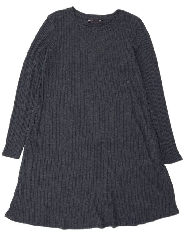 Marks & Spencer Dame Jumper Dress UK 12 Medium Navy Blue Polyester