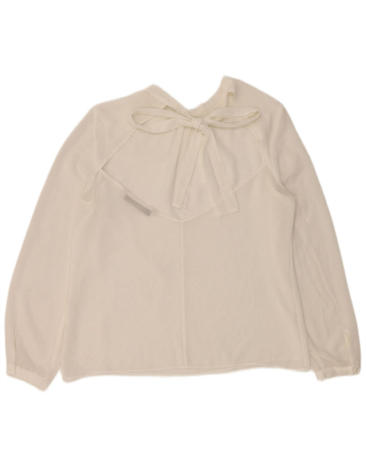 Zara Dame Langærmet Bluse Top UK 14 Medium White