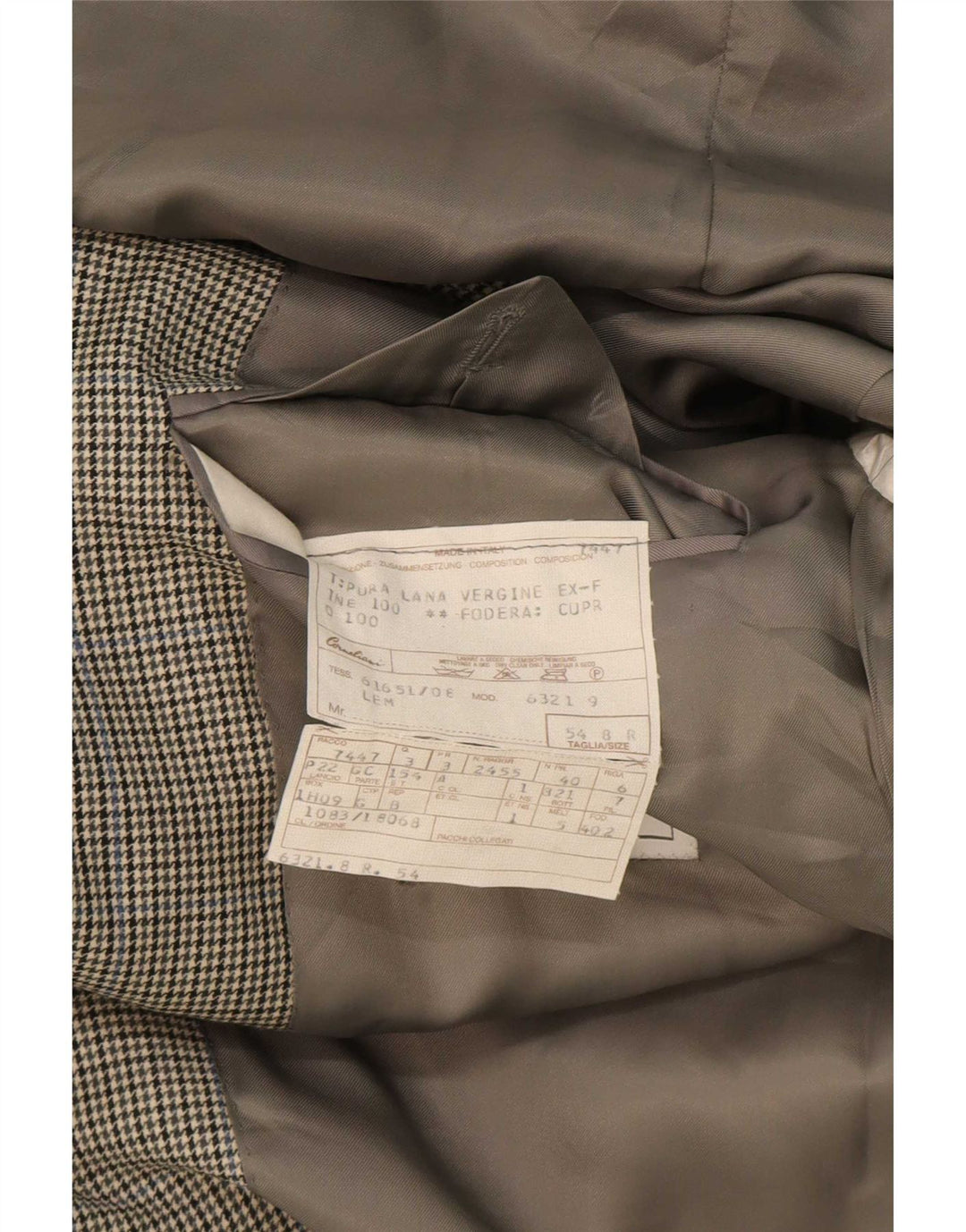 Corneliani Herre 2-knaps blazerjakke IT 54 2XL Grå Houndstooth