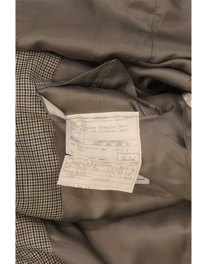 Corneliani Herre 2-knaps blazerjakke IT 54 2XL Grå Houndstooth