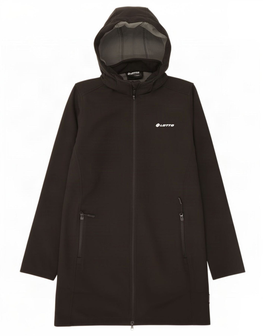 Lotto Dame Hooded Windbreaker Coat UK 16 Large Black Polyester